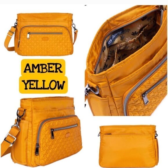 Lug Shimmy Quilted Crossbody Bag Amber Yellow Gold - Picture 13 of 13